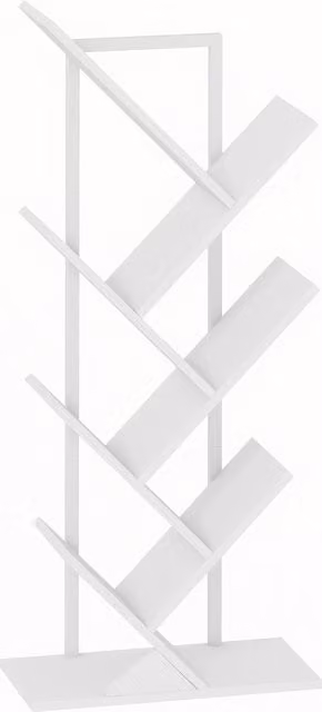 Libreria contenitore ad albero HOMCOM con 7 livelli in metallo e MDF, colore bianco
