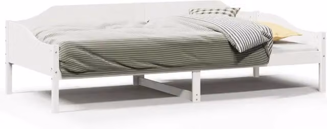 Letto singolo per adulti DESIGN IN in legno massello di pino bianco laccato L: 80 cm, P: 200 cm