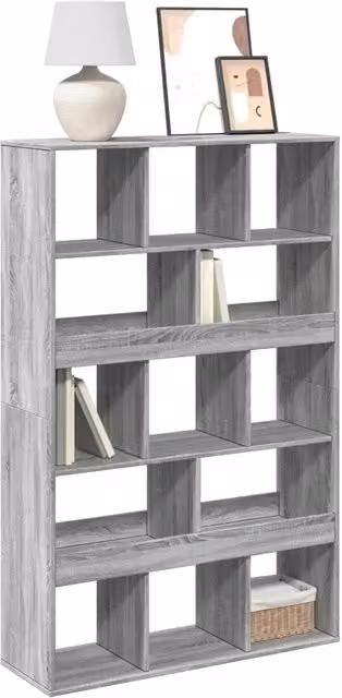Libreria a scaffali Design Mania Grigio Sonoma in MDF per soggiorno L: 100 cm, P: 33 cm, H: 156,5 cm
