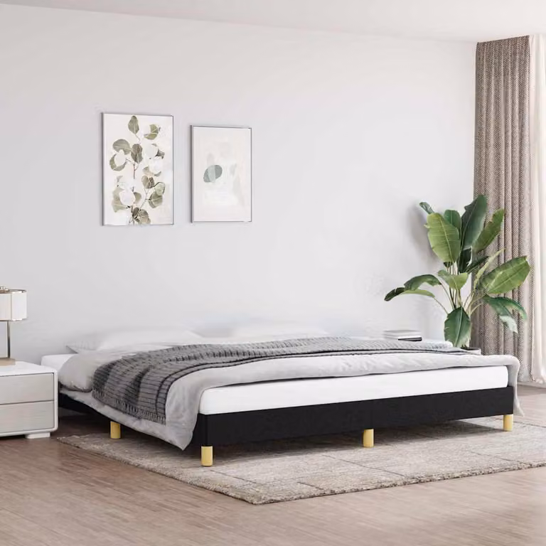 Giroletto vidaXL senza materasso in tessuto nero L/P: 200 x 200 cm