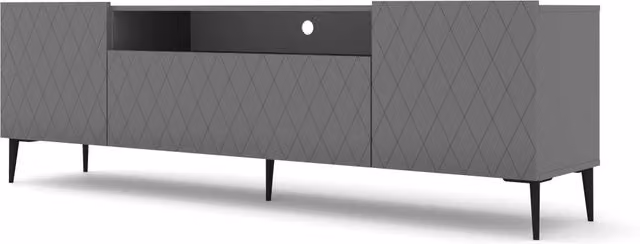Mobile Diuna RTV2D1K 193 Bim Furniture con gambe in metallo nero opaco grafite per il tuo soggiorno moderno