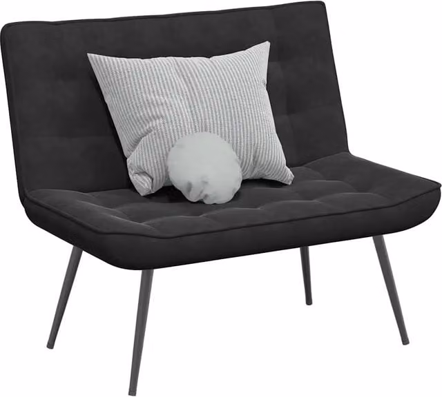 Panca-Sgabello Design Mania in Velluto Nero L: 110 cm, P: 74 cm, H: 84 cm