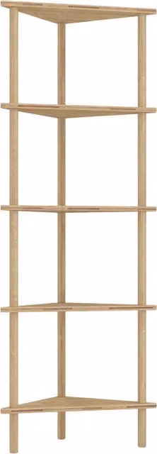 Scaffale Angolare HOMCOM in Bambù con 5 Ripiani, Finitura Naturale Beige