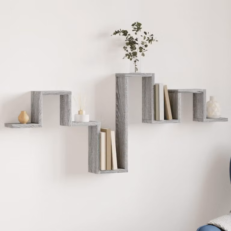 vidaXL Mensola a Muro Moderna in Legno Multistrato e MDF Grigio Sonoma L: 104,5 cm, P: 43 cm, H: 10 cm