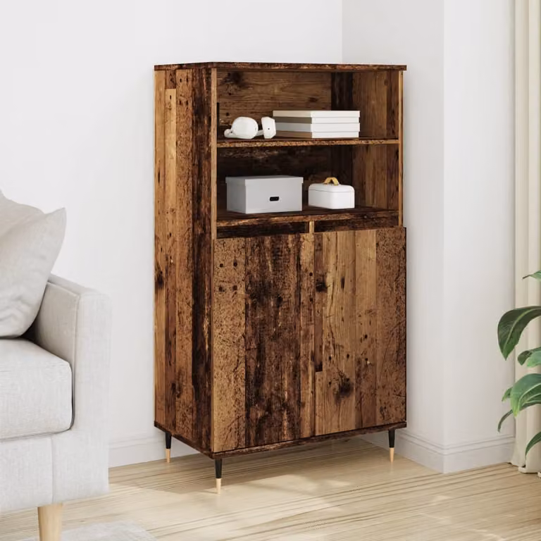 Credenza vidaXL in legno multistrato color marrone con finitura opaca, L/P/H: 60 x 36 x 110 cm