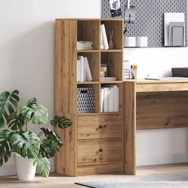 Credenza moderna vidaXL in rovere marrone L/P/H: 45,5 x 34 x 127 cm