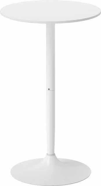 Tavolo Bar Isola Cucina Rotondo HOMCOM Bianco con Base Centrale in Metallo Ø60 x H102 cm