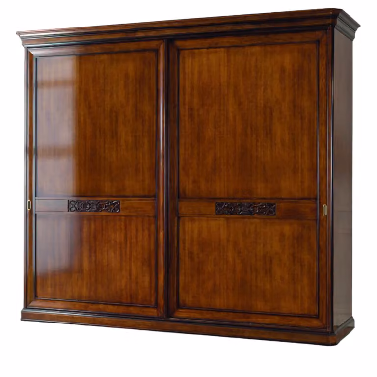 Armadio con 2 porte scorrevoli in stile arte povera Mobili 2G in legno marrone L: 290 cm, P: 67 cm, H: 247 cm