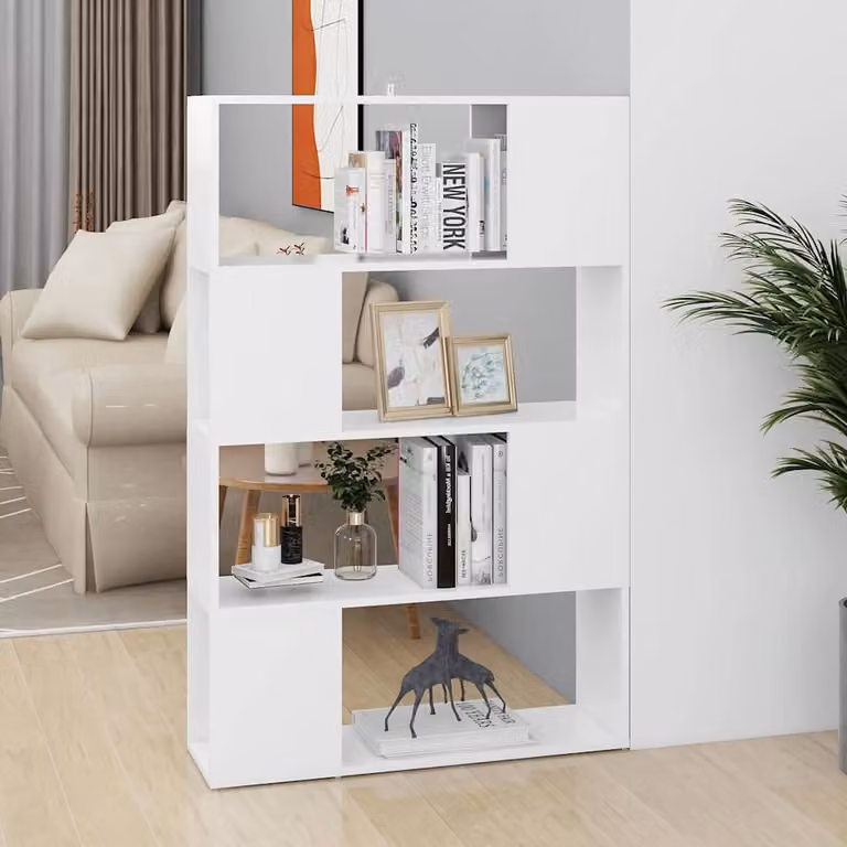 Libreria/Divisorio vidaXL Bianco in MDF L: 80 cm, P: 24 cm, H: 124,5 cm