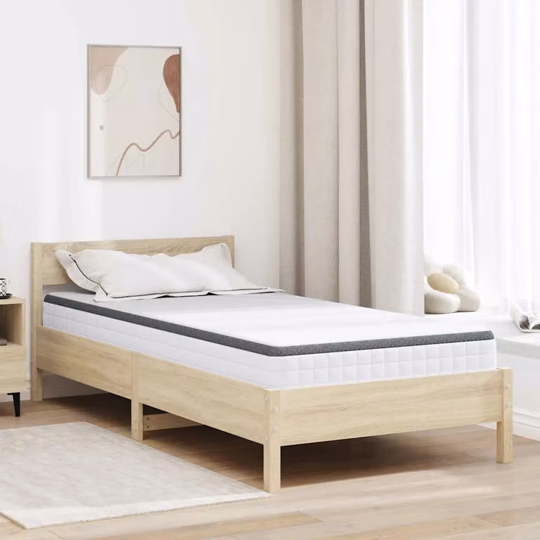 vidaXL Materasso a Molle Bonell per Adulti, Bianco e Grigio, L 100 x P 200 cm