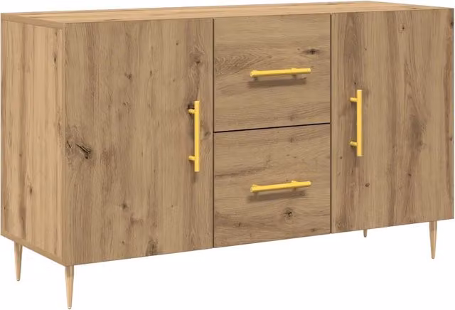 Credenza Buffet in Legno Rovere Marrone Design Moderno L/P/H: 100 x 36 x 60 cm