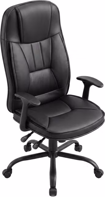 Frankystar Yūto - Sedia da Ufficio Ergonomica Direzionale in Similpelle Nera con Poggiatesta e Ruote Girevoli, L/P/H: 50 x 120 x 131 cm
