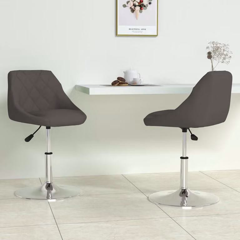 Set di 2 sedie da pranzo girevoli vidaXL in velluto grigio moderno