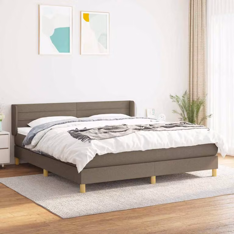 vidaXL Letto Ibrido con Giroletto a Molle e Materasso in Tessuto, L/P/H: 180 x 200 x 88 cm
