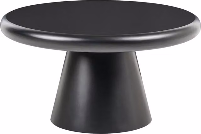 Tavolino da Caffè Rotondo Beliani Nero in MDF con Base a Colonna e Design Minimalista, Diametro: 80 cm, Altezza: 41 cm