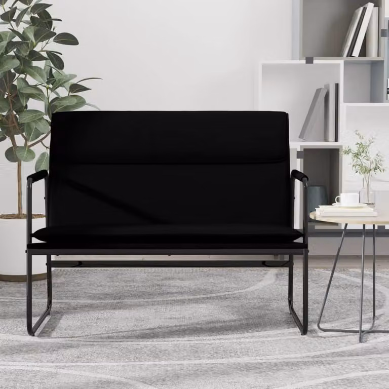 Panca moderna vidaXL in similpelle nera per soggiorno L: 100 cm, P: 64 cm, H: 80 cm