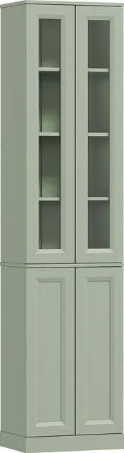 Mobile bagno alto HOMCOM con 6 ripiani e ante soft-close, verde salvia