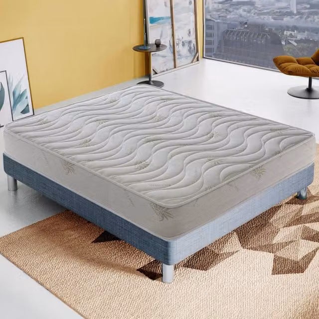 Materasso KingDream Piazza e Mezza con Schiuma Viscoelastica, Antibatterico e Termoregolatore, Bianco, L 140 cm x P 200 cm x H 25 cm