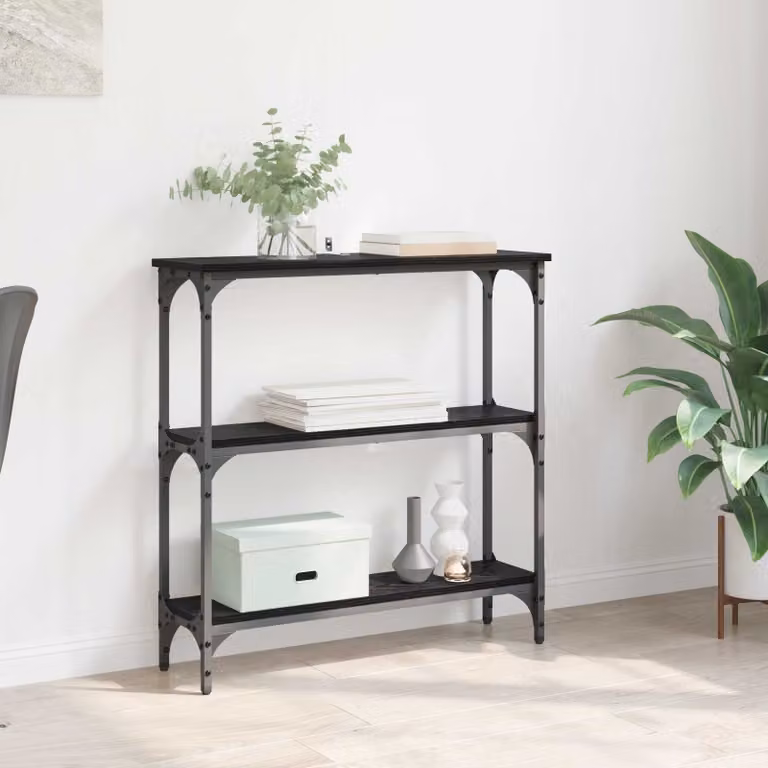 vidaXL Tavolo consolle moderno in nero con finitura opaca L 75 cm x P 22,5 cm x H 75 cm