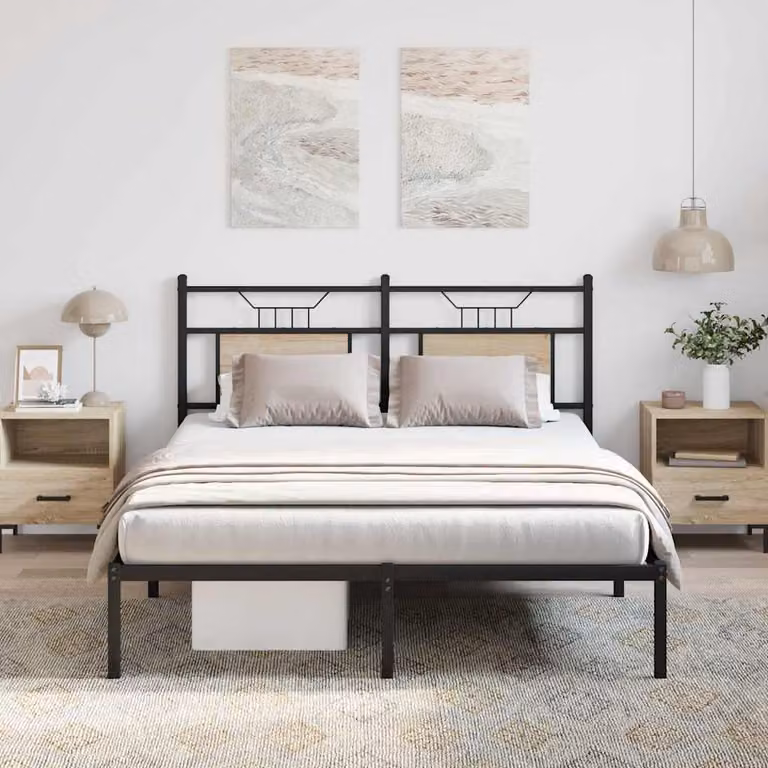 vidaXL Giroletto senza Materasso in Rovere Sonoma e Truciolato L/P/H: 190 x 140 x 91,5 cm