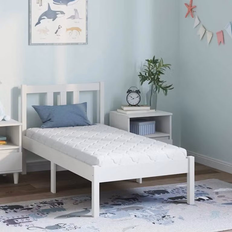 vidaXL Materasso Ibrido Bianco per Bambini in Schiuma e Fibra di Cocco L: 140 cm, P: 70 cm, H: 10,5 cm