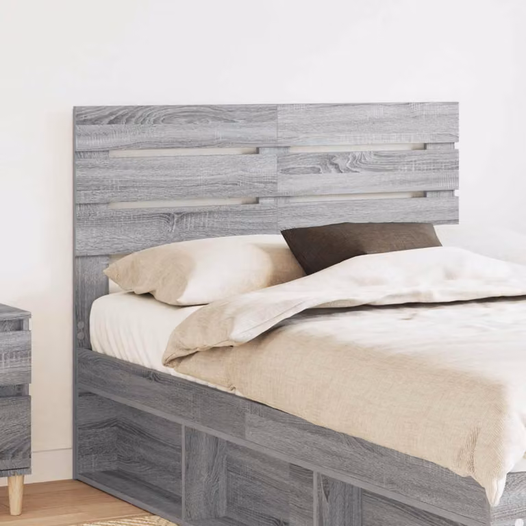 Testiera per letto moderna vidaXL in legno ingegnerizzato grigio opaco L: 138 cm, H: 76 cm, P: 3 cm