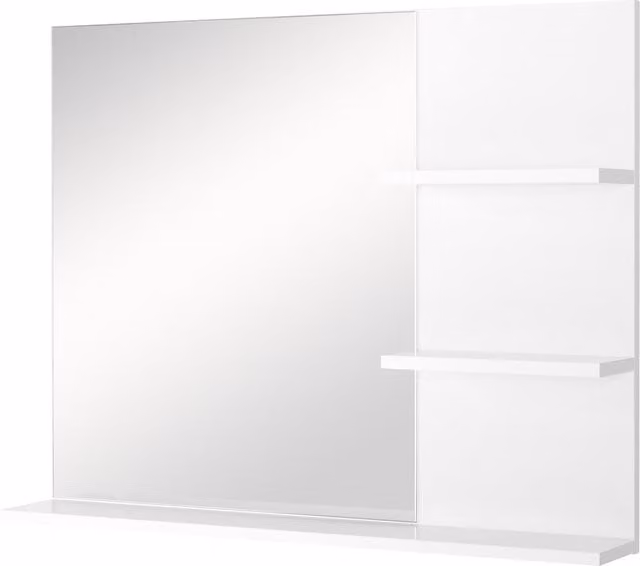 Mobiletto pensile da bagno HOMCOM bianco con specchio e ripiani interni, L: 60 cm, P: 10 cm, H: 48 cm