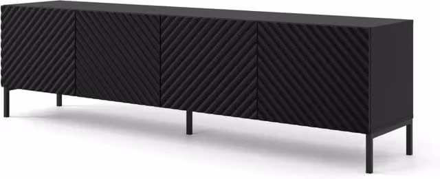 Mobile porta TV Surf 200 4D Bim Furniture Nero Opaco L: 200 cm, P: 42 cm, H: 56 cm