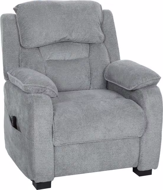 Poltrona Reclinabile HOMCOM in Velluto Grigio con Poggiapiedi, Telecomando e Tasca Laterale, L 86 cm x P 90 cm x H 103 cm