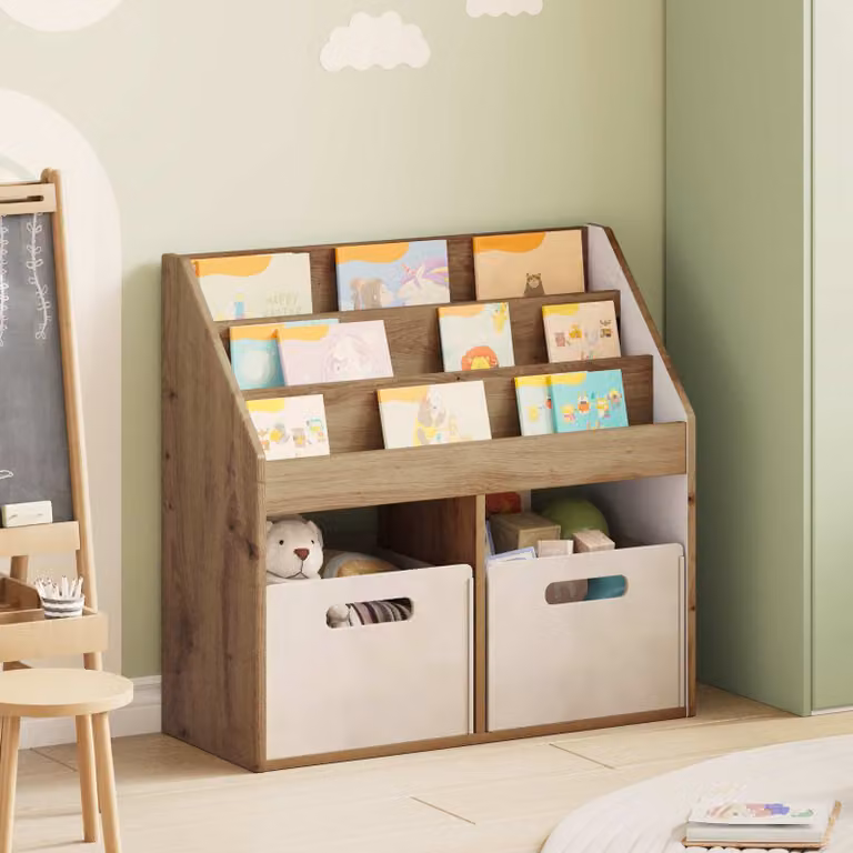 Libreria per bambini vidaXL moderna in legno e MDF color marrone, L 72,5 x P 29,5 x H 69 cm