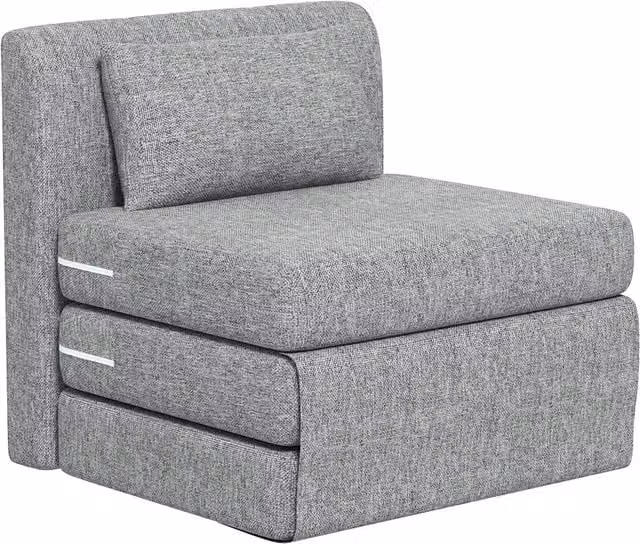 Poltrona letto pieghevole HOMCOM 3 in 1 multifunzionale, sedia relax trasformabile in grigio con rivestimento in tessuto