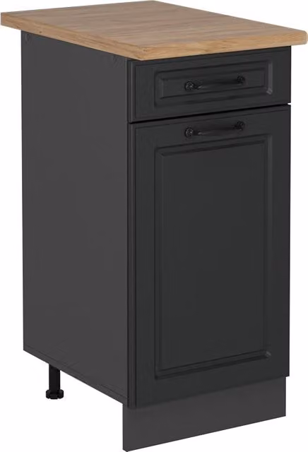 Mobiletto base per cucina Vicco R-Line Antracite e Rovere con ante a battente