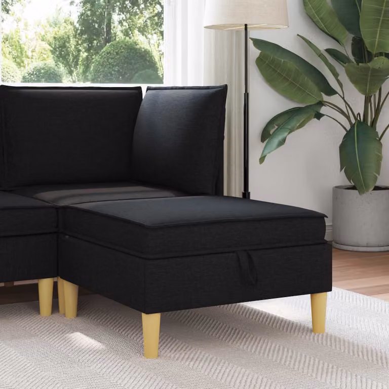 Divano con contenitore in tessuto vidaXL stile minimalista marrone e nero