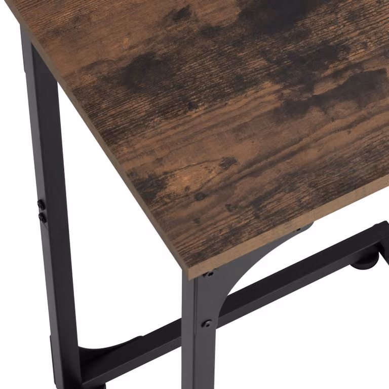 Tavolino rettangolare tectake in stile industriale marrone con altezza regolabile e ruote L/P/H: 40 x 30 x 63 cm