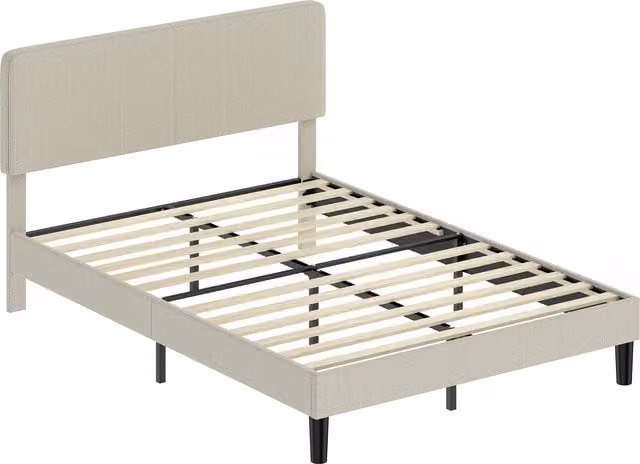 Struttura Letto HOMCOM in Velluto a Coste Grigio con Testiera Regolabile e Rete a Doghe, L/P: 140 x 190 cm