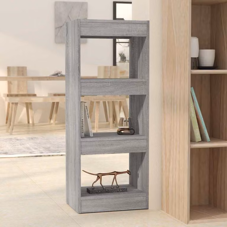 Libreria/Divisorio vidaXL Grigio Sonoma in MDF e Legno, L 40 cm x P 30 cm x H 103 cm