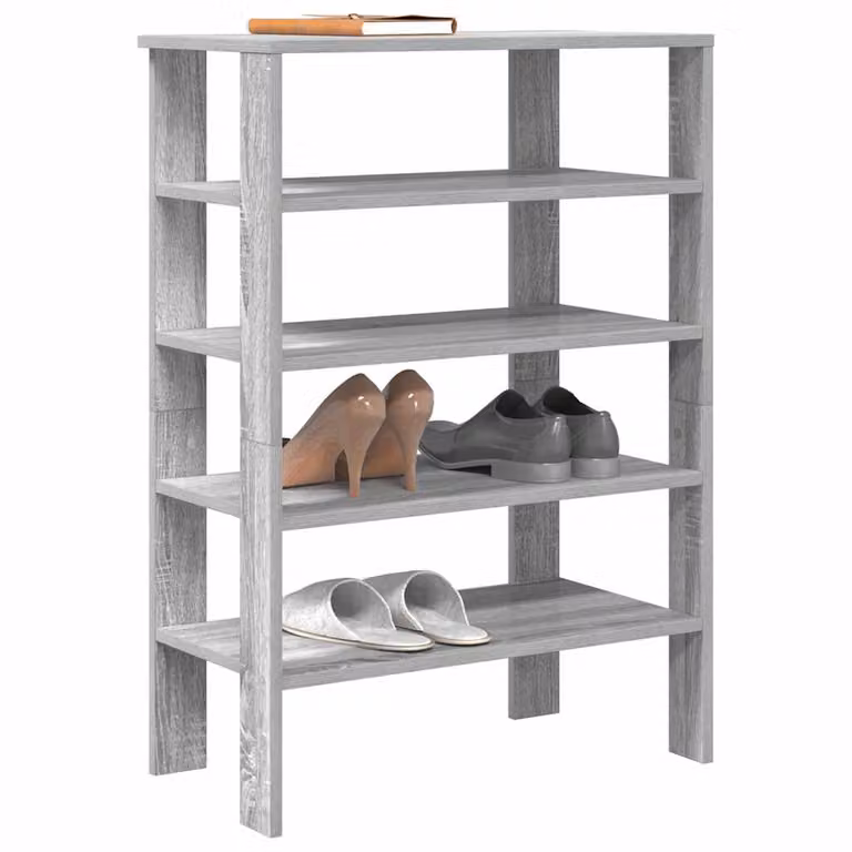 Scarpiera moderna vidaXL in legno e MDF Grigio Sonoma, L: 61 cm, P: 32 cm, H: 87,5 cm