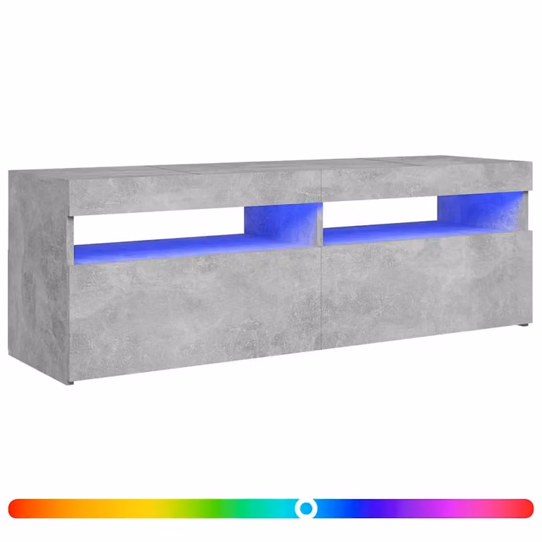 Mobile Porta TV Moderno vidaXL con Luci LED Integrate Grigio, L 120 x P 35 x H 40 cm