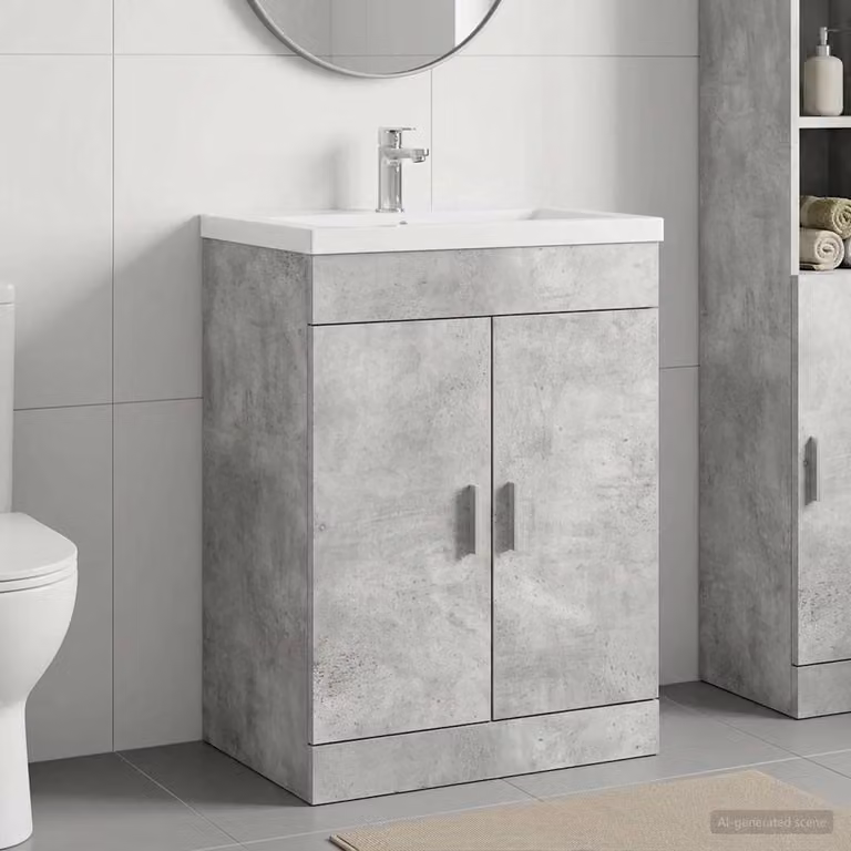 vidaXL Mobiletto da Bagno Moderno con Ante a Battente Grigio Lucido L/P/H: 81,0 x 37,5 x 78,5 cm