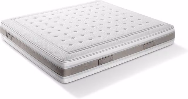 Materasso Deluxe DaunenStep con Nano-Molle, Cachemire e Rivestimento Antibatterico, Bianco