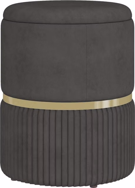 Pouf Contenitore e Poggiapiedi HOMCOM in Velluto Grigio con Coperchio Rimuovibile, L/P/H: 36 x 36 x 44 cm