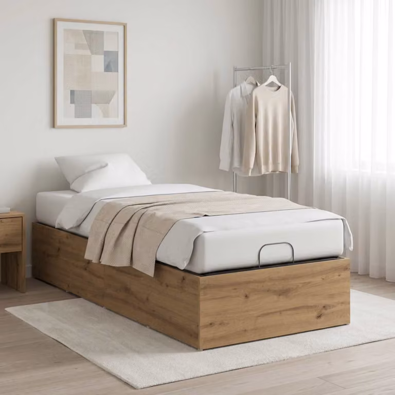 vidaXL Giroletto per rete letto motorizzato in legno e metallo colore rovere L: 200 cm, P: 100 cm