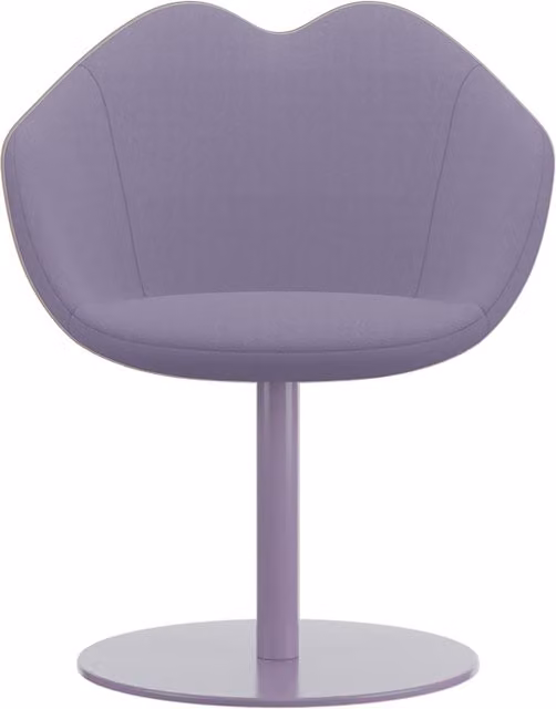 Sedia in tessuto Qeeboo XOXO viola con design moderno e struttura imbottita
