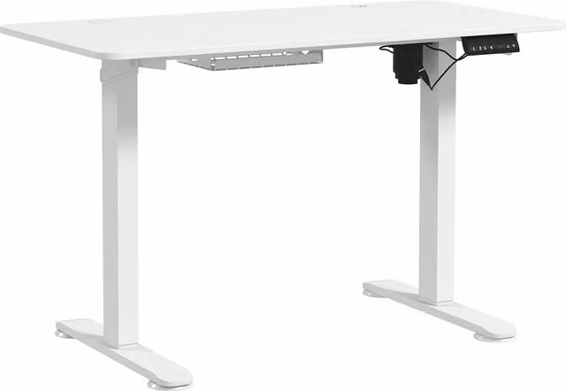 Scrivania sit-stand regolabile in altezza Aosom Italy, Bianco, L: 120 cm, P: 60 cm, H: 72-116 cm