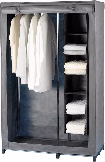 Armadio Wenko con scomparto biancheria e ripiani interni grigio H 162,5 x L 101,5 x P 50,5 cm