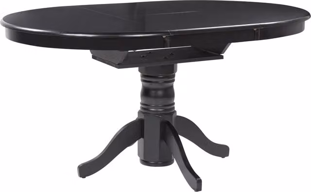 Tavolo da pranzo allungabile Beliani in legno con piedistallo nero, forma rotonda, L/P/H: 106 x 106 x 74 cm