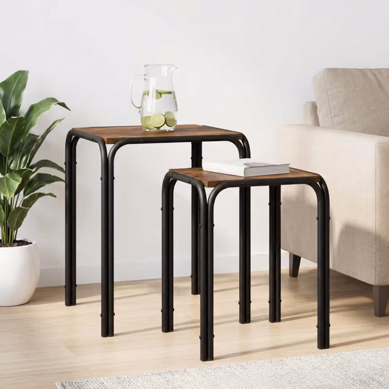vidaXL Tavolo laterale moderno in rovere color marrone L 41 cm, P 40 cm, H 50 cm