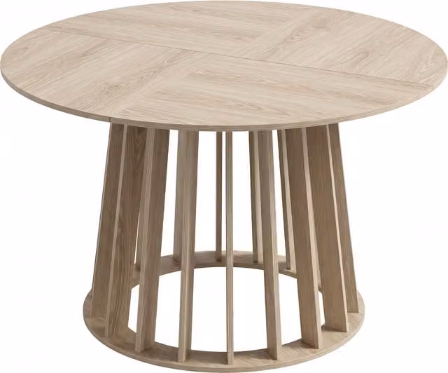 Tavolo da pranzo rotondo HOMCOM in legno naturale marrone per 4-6 persone, Ø 120 x H 75 cm