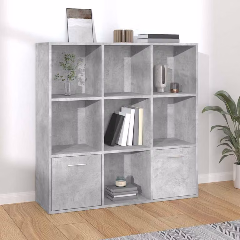 Libreria a cubo vidaXL in legno e MDF, Grigio, L 98 x P 30 x H 98 cm