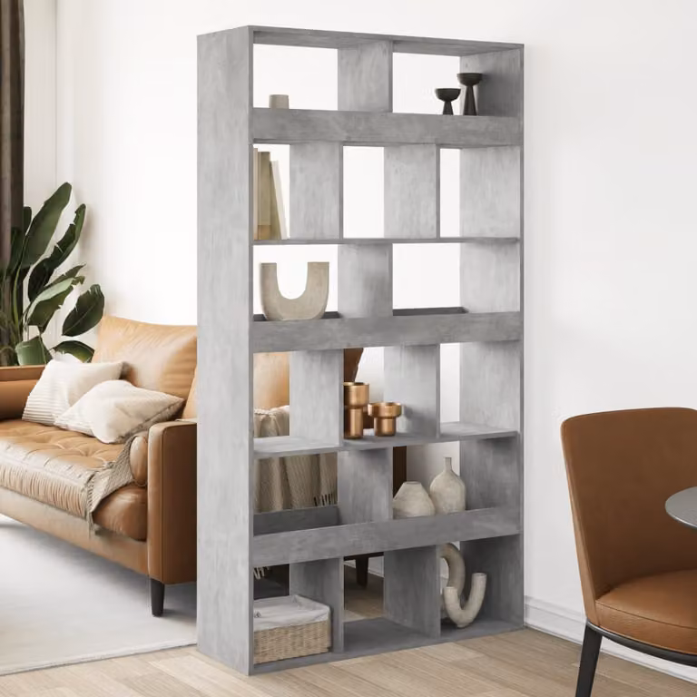 Libreria moderna vidaXL in MDF Grigio, L: 100 cm, P: 33 cm, H: 187,5 cm